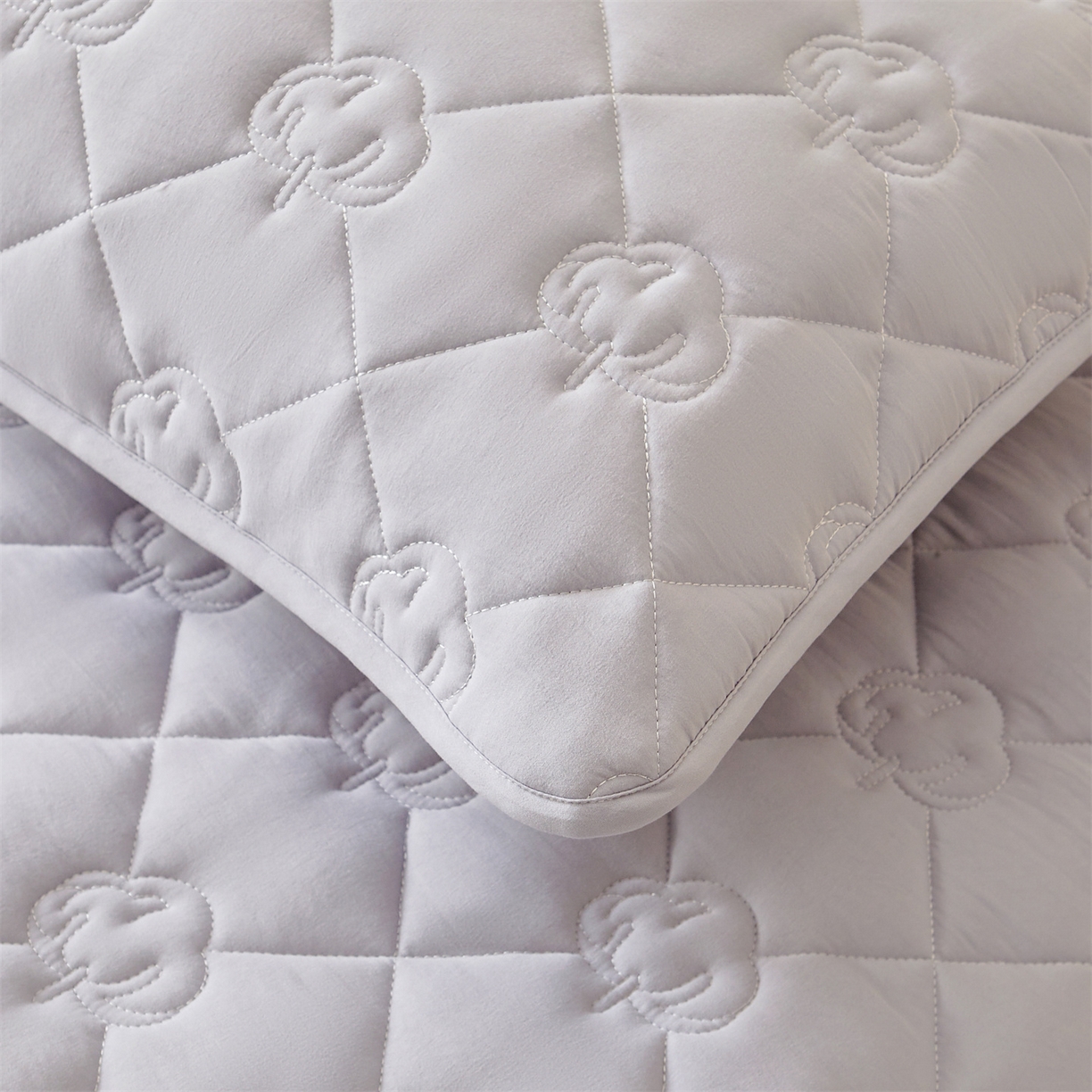 91家纺网 家纺一手货源 找家纺 柔品 2026新款牛奶棉新疆棉花夹棉床笠 新疆棉花-浅灰