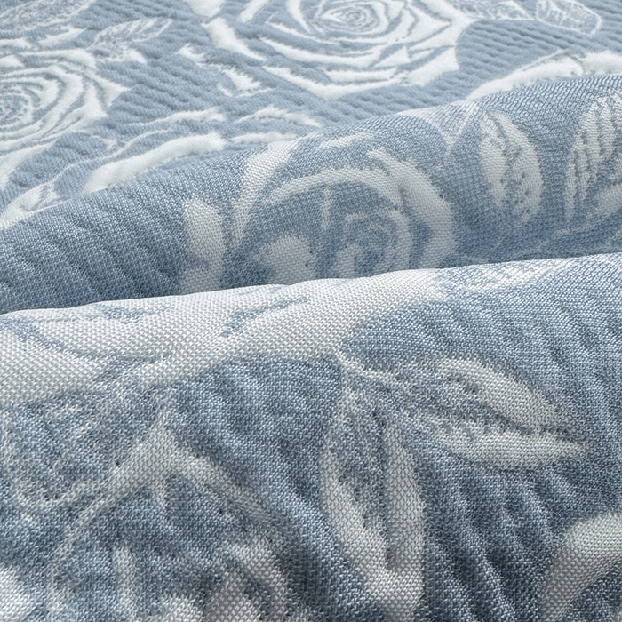 91家纺网 家纺一手货源 找家纺 伊人坊 2026新款A类550克凉感提花值过0.21冰豆豆家用凉席子三件套夏季---床笠款 玫瑰-蓝