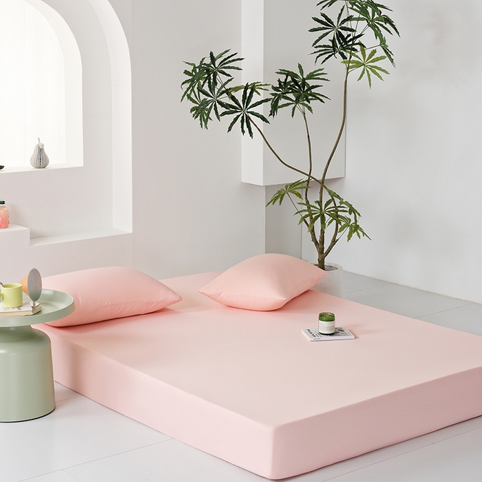 91家纺网 家纺一手货源 找家纺 LADYCOCO可可家居 2026新款PE冰锦丝语床笠枕套 清凉粉