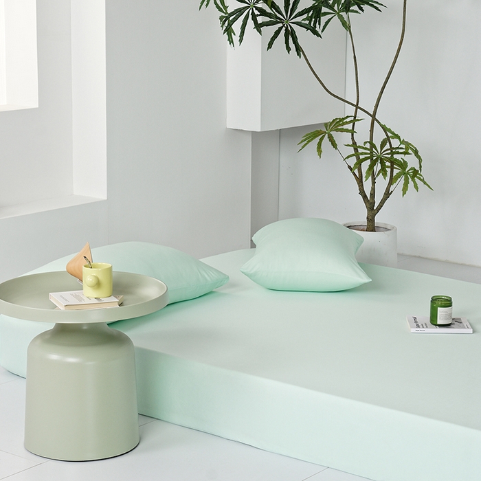 91家纺网 家纺一手货源 找家纺 LADYCOCO可可家居 2026新款PE冰锦丝语床笠枕套 琥珀绿