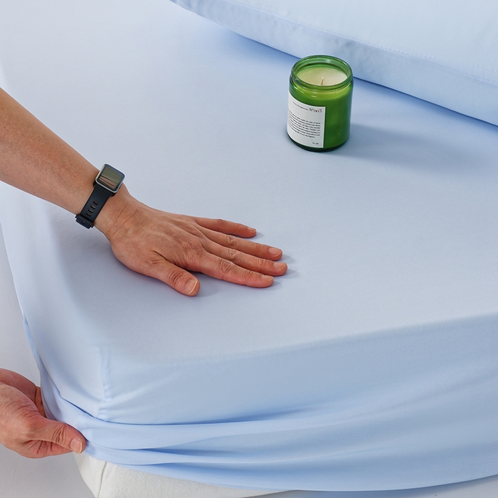 91家纺网 家纺一手货源 找家纺 LADYCOCO可可家居 2026新款PE冰锦丝语床笠枕套 微风蓝