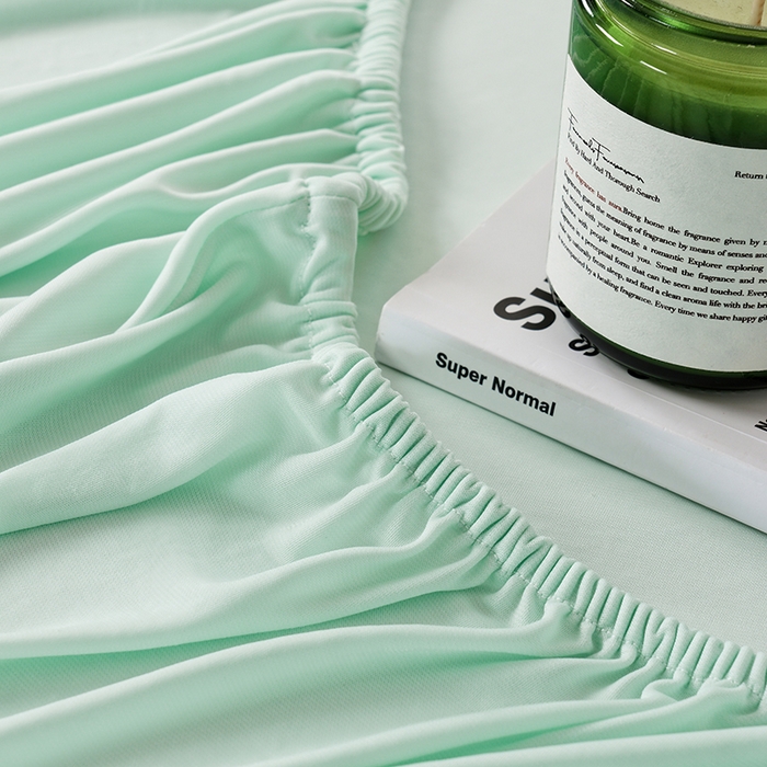 91家纺网 家纺一手货源 找家纺 LADYCOCO可可家居 2026新款PE冰锦丝语床笠枕套 琥珀绿