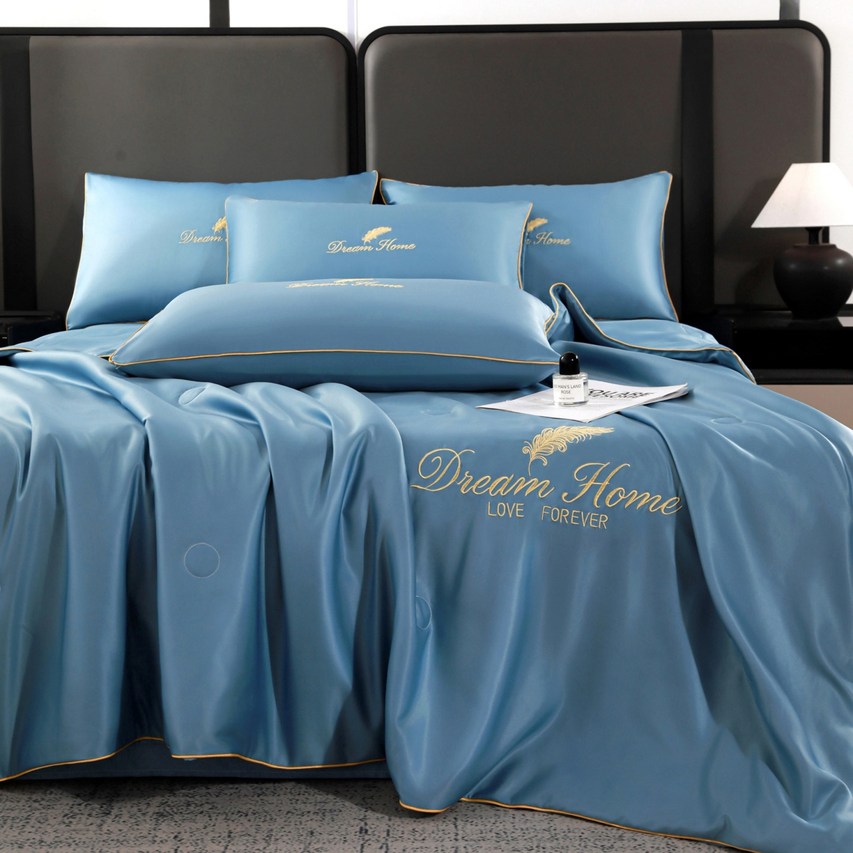 91家纺网 家纺一手货源 找家纺 （总）维娜斯家纺 2026新款绣花冰丝夏被四件套