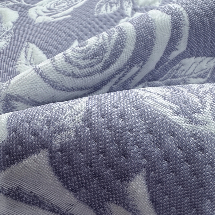 91家纺网 家纺一手货源 找家纺 伊人坊 2026新款A类550克凉感提花值过0.21冰豆豆家用凉席子三件套夏季---床笠款 玫瑰-蓝紫