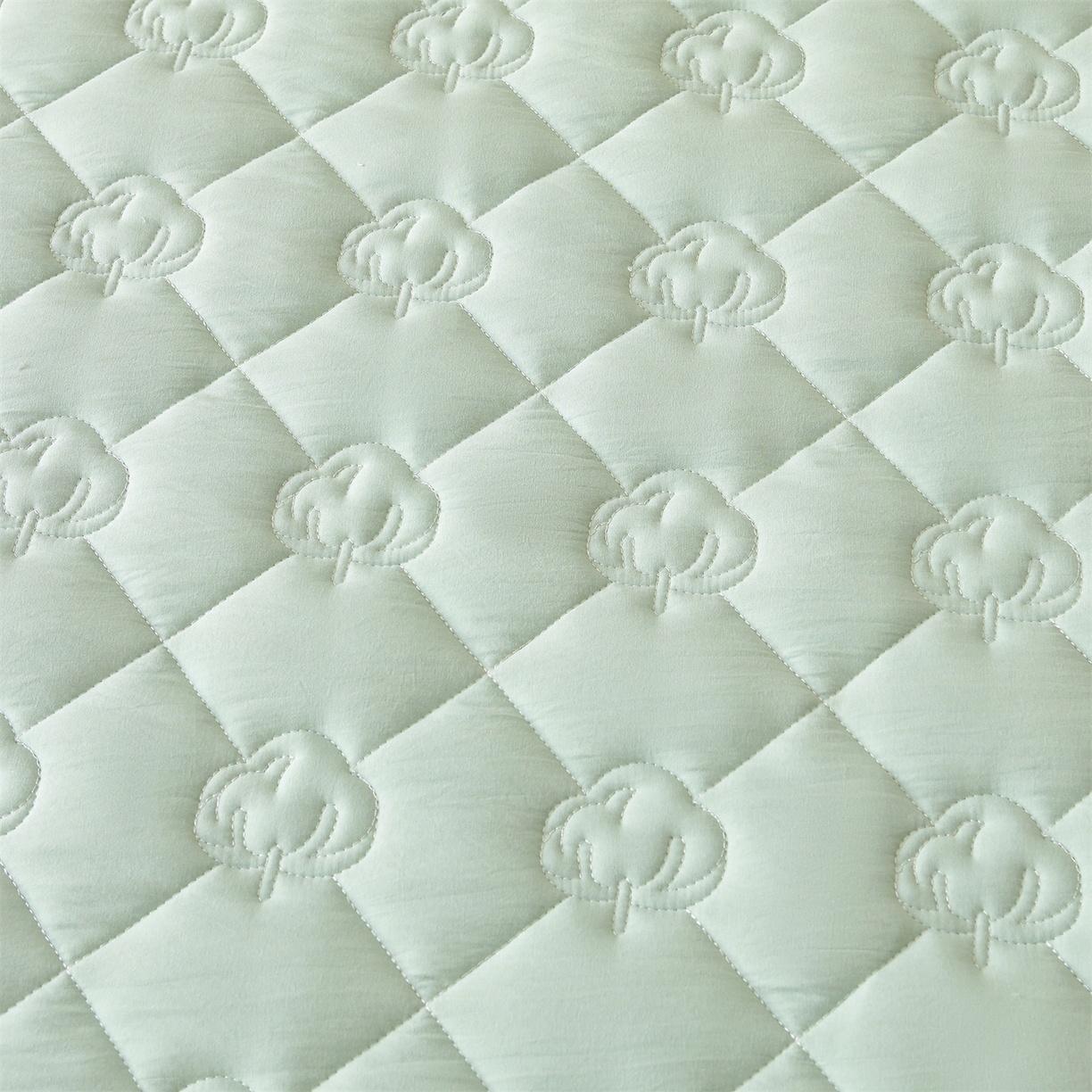 91家纺网 家纺一手货源 找家纺 柔品 2026新款牛奶棉新疆棉花夹棉床笠 新疆棉花-青绿