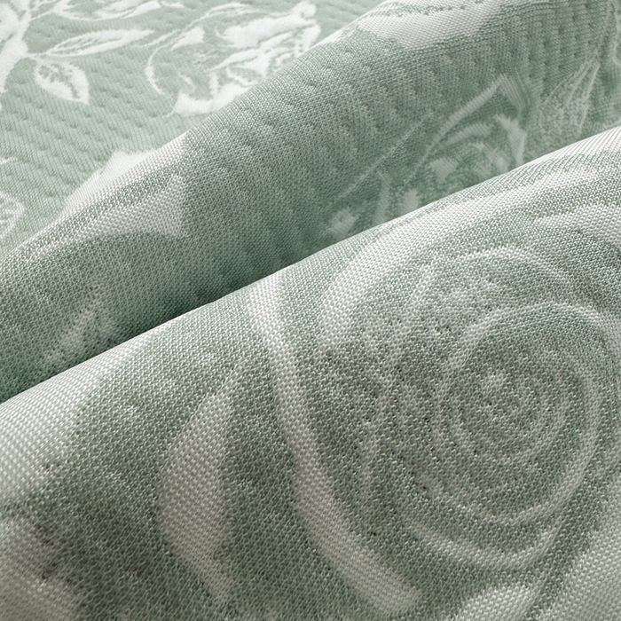 91家纺网 家纺一手货源 找家纺 伊人坊 2026新款A类550克凉感提花值过0.21冰豆豆家用凉席子三件套夏季---床笠款 玫瑰-绿