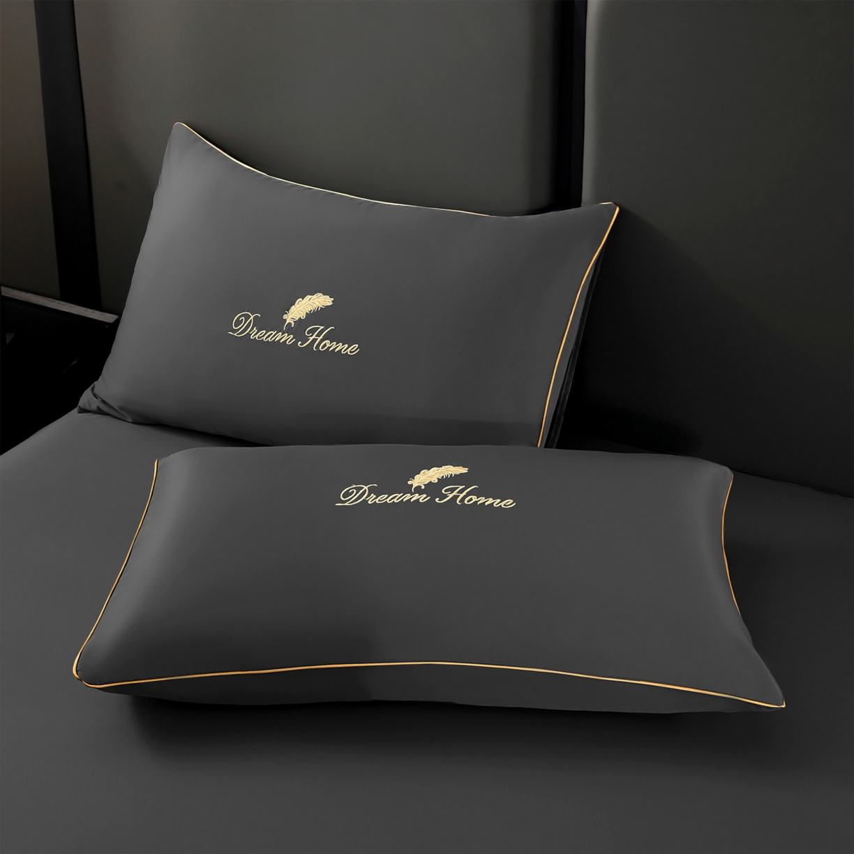 91家纺网 家纺一手货源 找家纺 维娜斯家纺 2026新款绣花冰丝夏被四件套 灰色