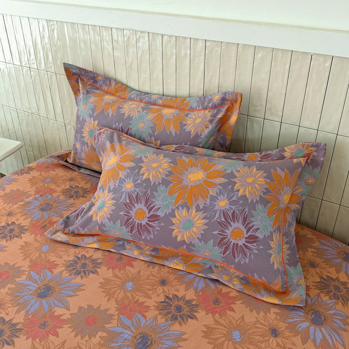 91家纺网 家纺一手货源 找家纺 （总）棠颂家纺 2026新款原棉中古风色织双层纱四件套