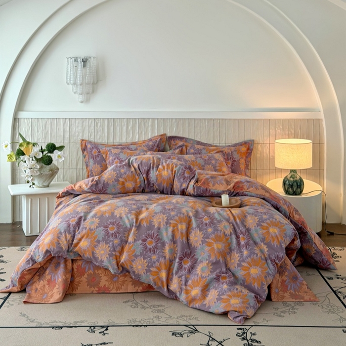 91家纺网 家纺一手货源 找家纺 （总）棠颂家纺 2026新款原棉中古风色织双层纱四件套