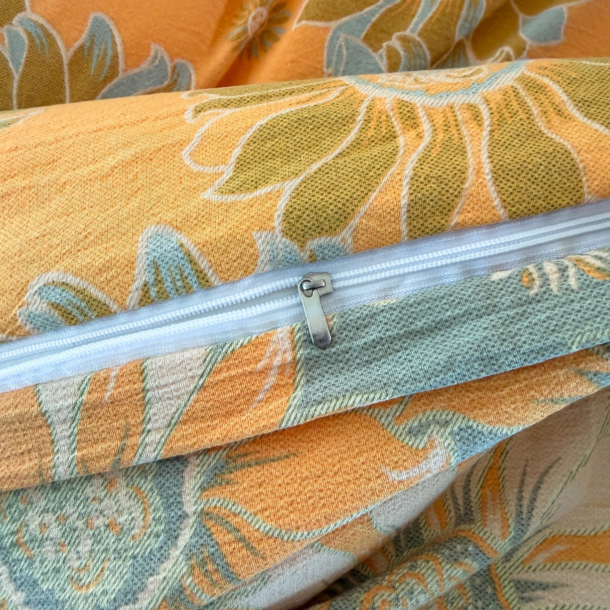 91家纺网 家纺一手货源 找家纺 棠颂家纺 2026新款原棉中古风色织双层纱四件套 金盏凝阳