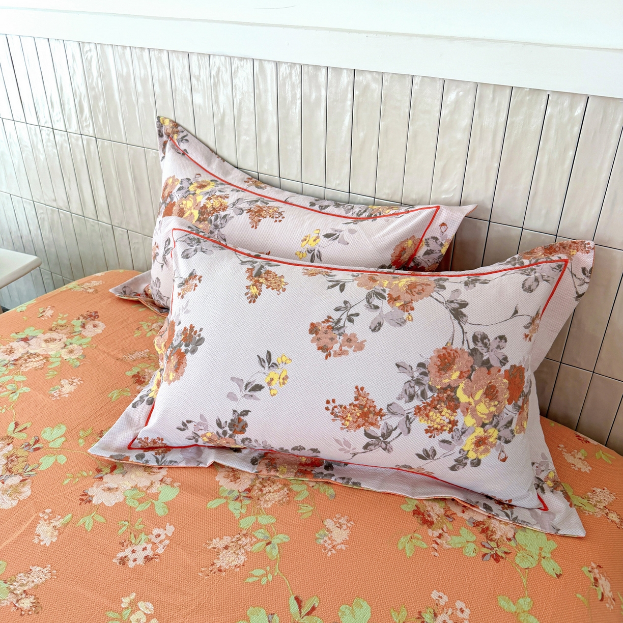 91家纺网 家纺一手货源 找家纺 棠颂家纺 2026新款原棉中古风色织双层纱四件套 暖阳