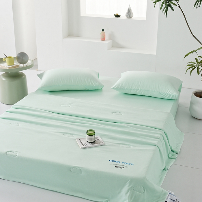 91家纺网 家纺一手货源 找家纺 LADYCOCO可可家居 2026新款PE冰锦丝语夏凉被 琥珀绿