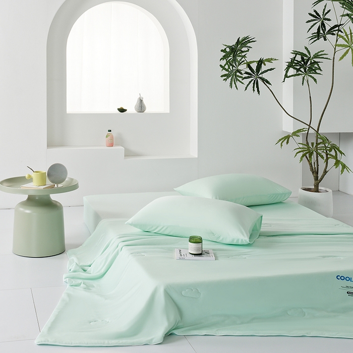 91家纺网 家纺一手货源 找家纺 LADYCOCO可可家居 2026新款PE冰锦丝语夏凉被 琥珀绿