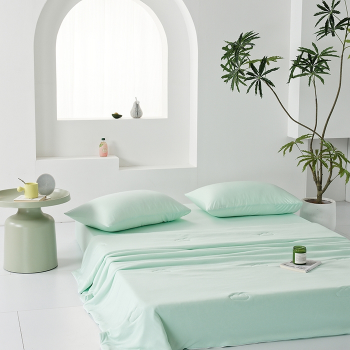 91家纺网 家纺一手货源 找家纺 LADYCOCO可可家居 2026新款PE冰锦丝语夏凉被 琥珀绿