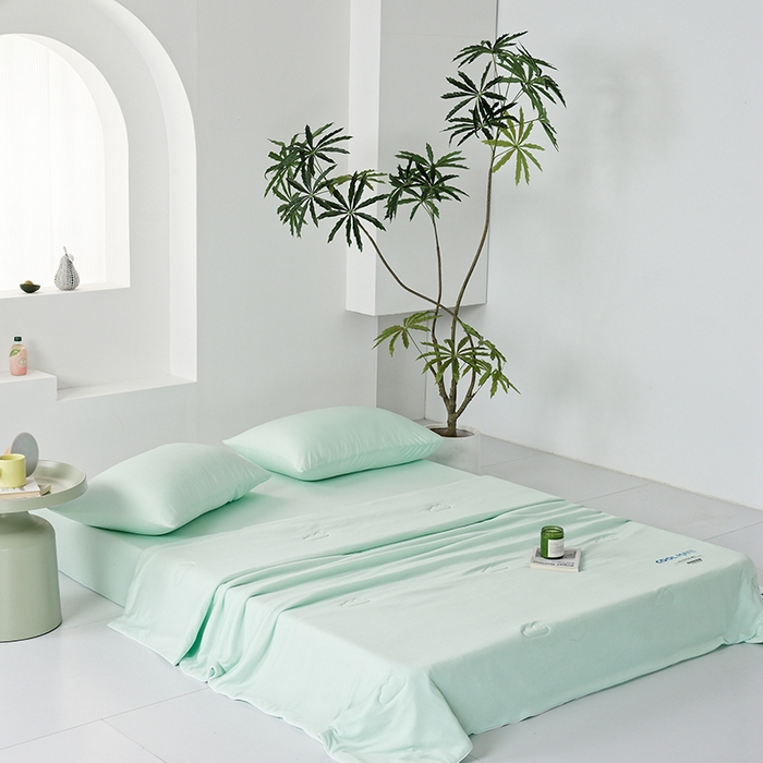 91家纺网 家纺一手货源 找家纺 LADYCOCO可可家居 2026新款PE冰锦丝语夏凉被 琥珀绿