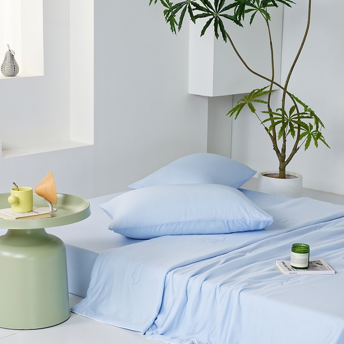 91家纺网 家纺一手货源 找家纺 LADYCOCO可可家居 2026新款PE冰锦丝语夏凉被 微风蓝