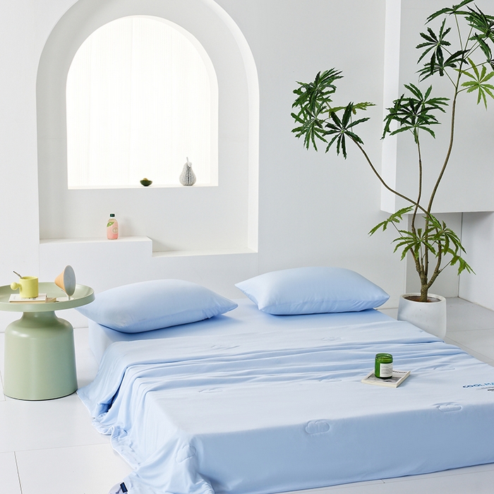 91家纺网 家纺一手货源 找家纺 LADYCOCO可可家居 2026新款PE冰锦丝语夏凉被 微风蓝