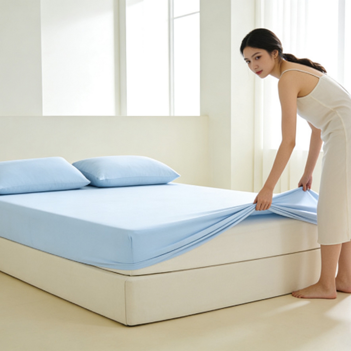 91家纺网 家纺一手货源 找家纺 （总）LADYCOCO可可家居 2026新款锦纶凉感床笠三件套