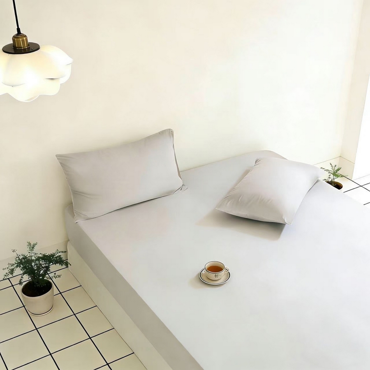 91家纺网 家纺一手货源 找家纺 LADYCOCO可可家居 2026新款锦纶凉感床笠三件套 浅灰