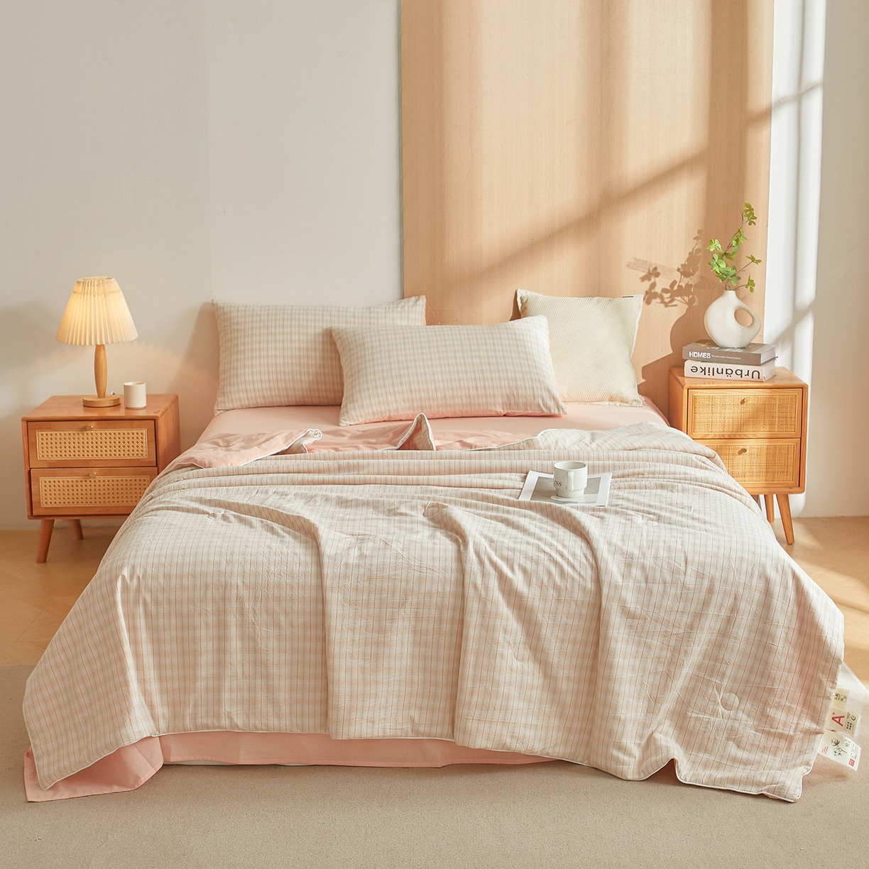 91家纺网 家纺一手货源 找家纺 （总）金喜 2026新款A类全棉色织新疆棉夏被四件套