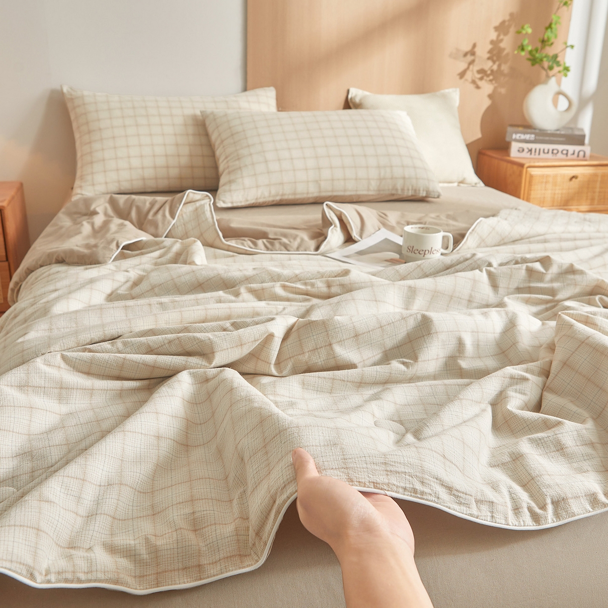 91家纺网 家纺一手货源 找家纺 （总）金喜 2026新款A类全棉色织新疆棉夏被四件套