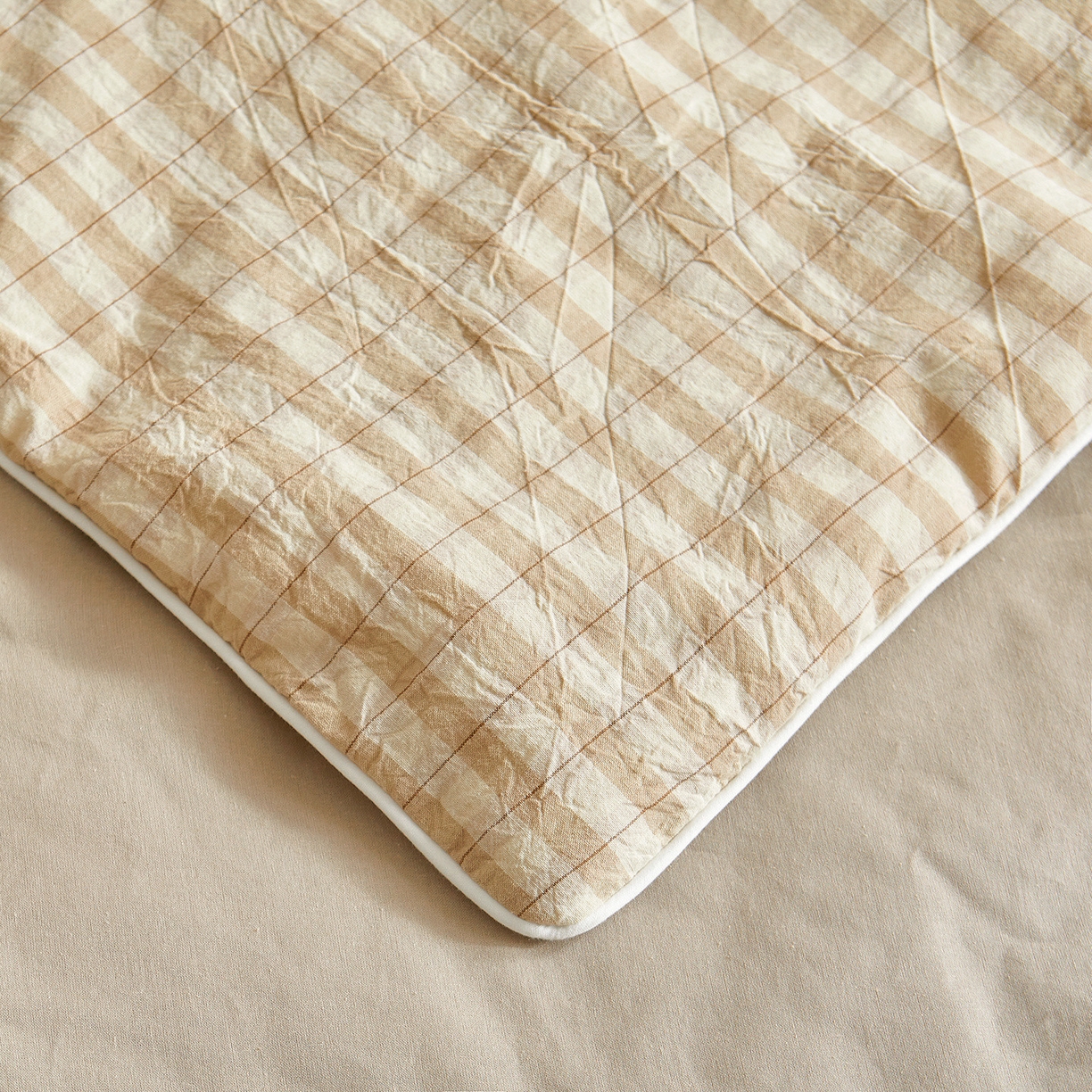 91家纺网 家纺一手货源 找家纺 金喜 2026新款A类全棉色织新疆棉夏被四件套 朵拉咖