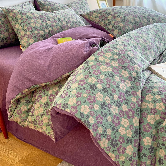 91家纺网 家纺一手货源 找家纺 （总）春皖家纺 2026新款全棉纯棉拉链款双层纱四件套