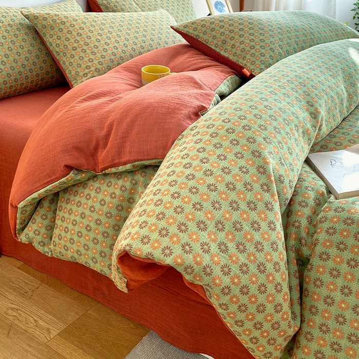 91家纺网 家纺一手货源 找家纺 （总）春皖家纺 2026新款全棉纯棉拉链款双层纱四件套