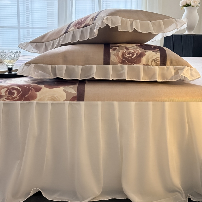 91家纺网 家纺一手货源 找家纺 （总）懒猫家纺 2026新款高精密冰丝雪纺床裙凉席