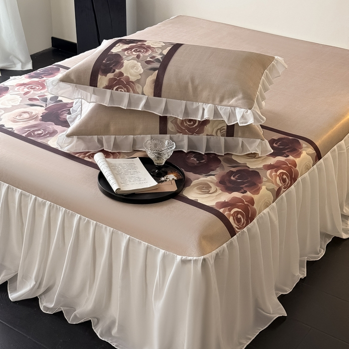 91家纺网 家纺一手货源 找家纺 （总）懒猫家纺 2026新款高精密冰丝雪纺床裙凉席