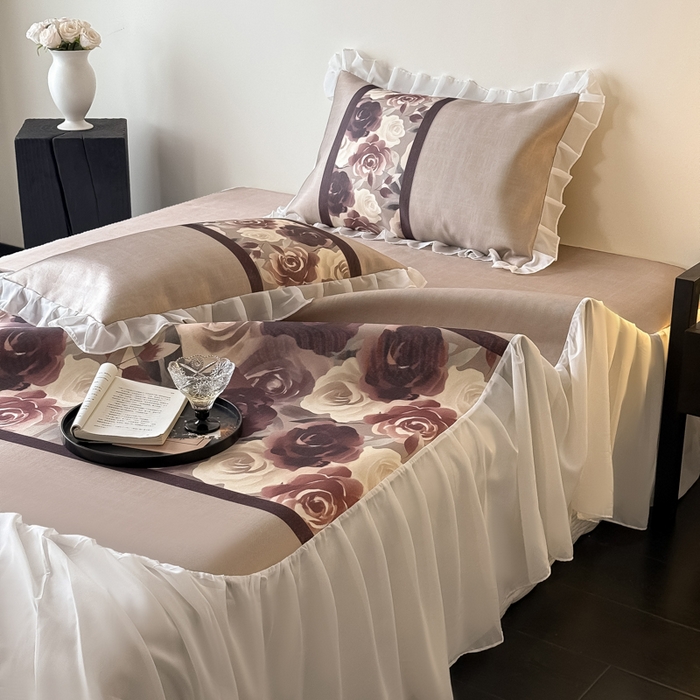 91家纺网 家纺一手货源 找家纺 （总）懒猫家纺 2026新款高精密冰丝雪纺床裙凉席