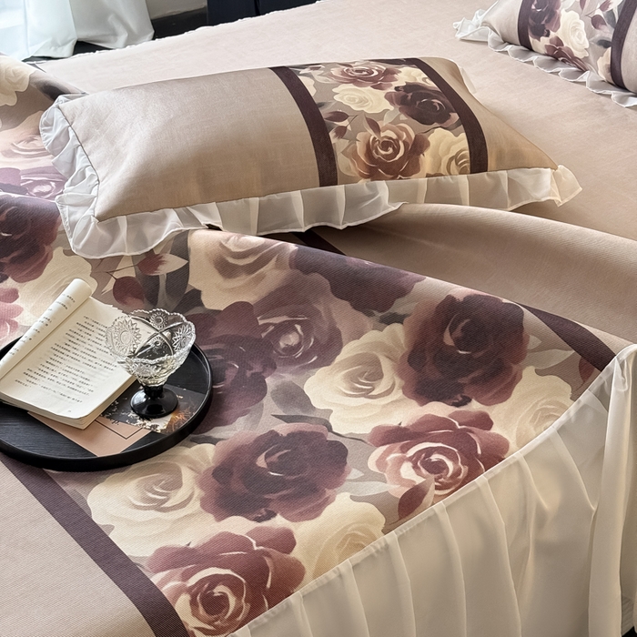 91家纺网 家纺一手货源 找家纺 （总）懒猫家纺 2026新款高精密冰丝雪纺床裙凉席