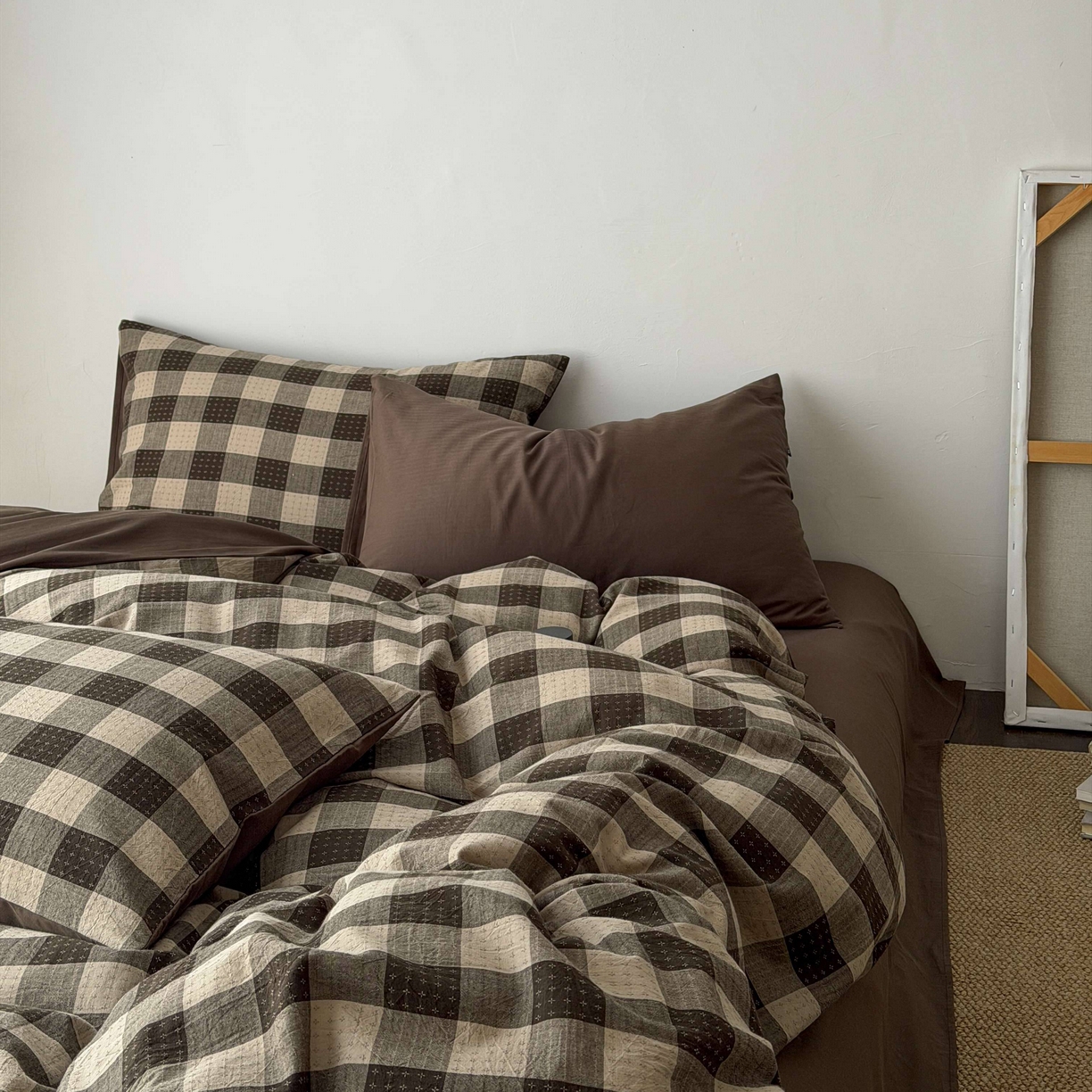 91家纺网 家纺一手货源 找家纺 蜜宿 2026新款全棉纯棉提花四件套-柏柏星光 柏柏星光-可可棕（枕套混搭）