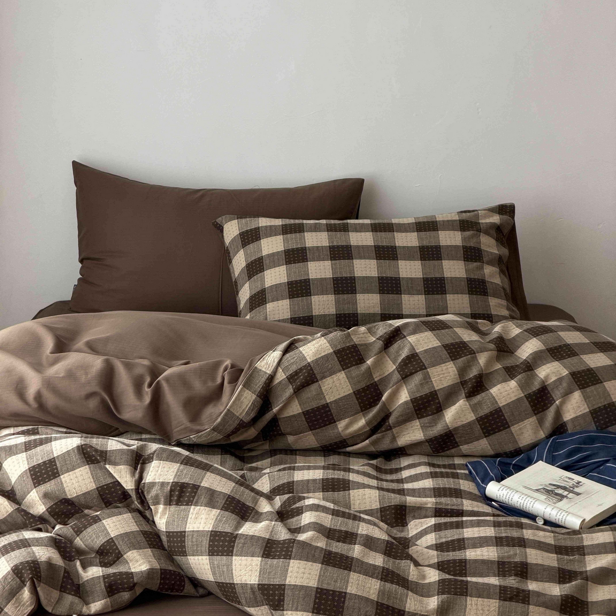 91家纺网 家纺一手货源 找家纺 蜜宿 2026新款全棉纯棉提花四件套-柏柏星光 柏柏星光-可可棕（枕套混搭）