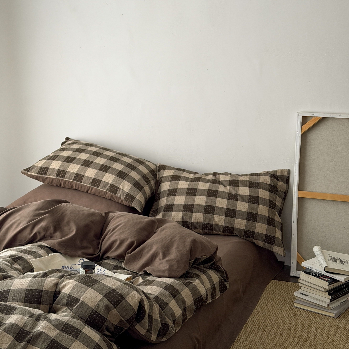 91家纺网 家纺一手货源 找家纺 蜜宿 2026新款全棉纯棉提花四件套-柏柏星光 柏柏星光-可可棕（枕套同色）