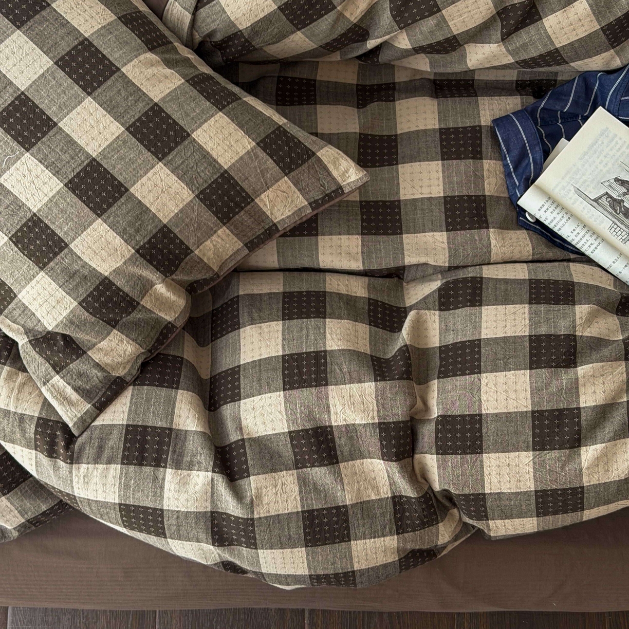 91家纺网 家纺一手货源 找家纺 蜜宿 2026新款全棉纯棉提花四件套-柏柏星光 柏柏星光-可可棕（枕套同色）