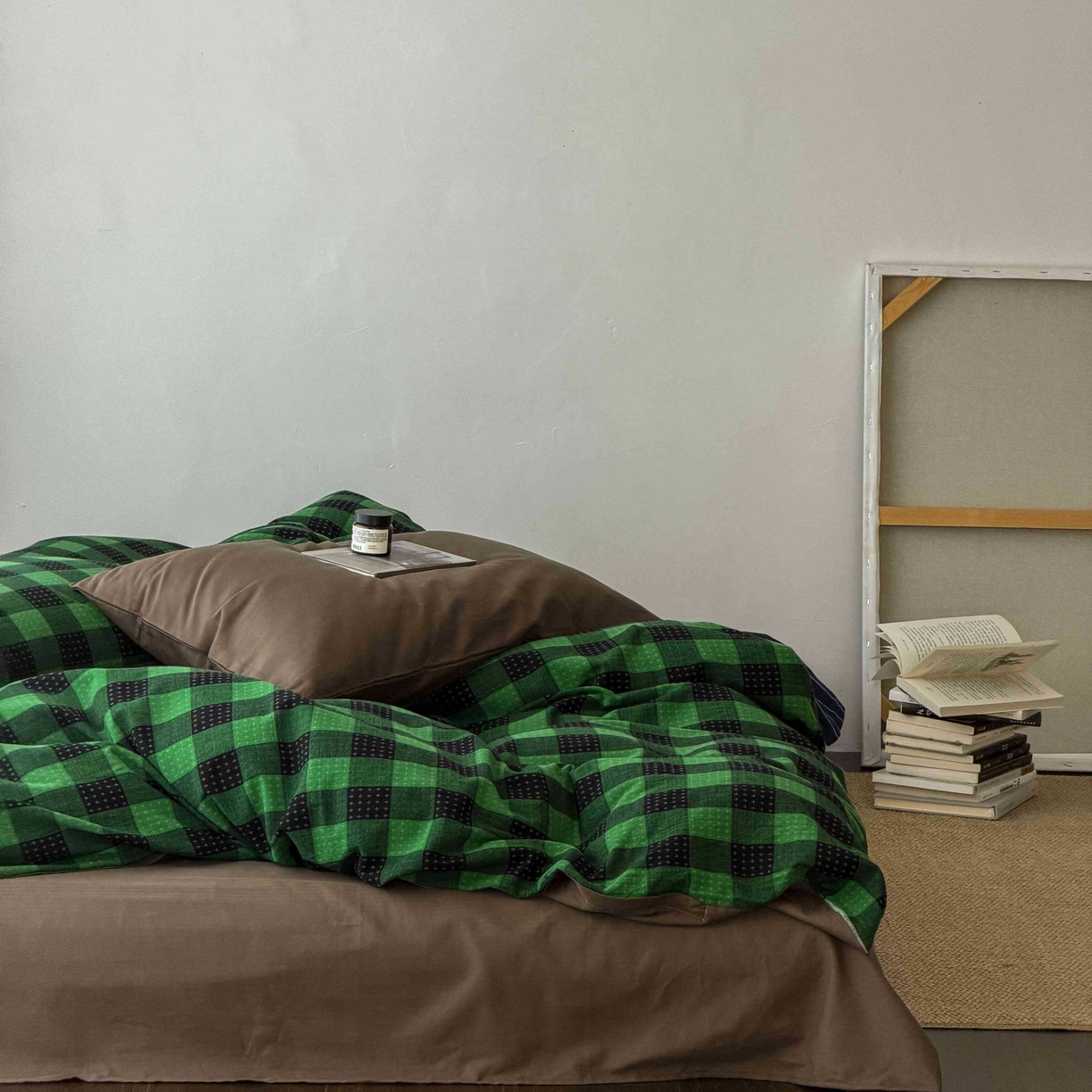 91家纺网 家纺一手货源 找家纺 蜜宿 2026新款全棉纯棉提花四件套-柏柏星光 柏柏星光-森林绿（枕套混搭）