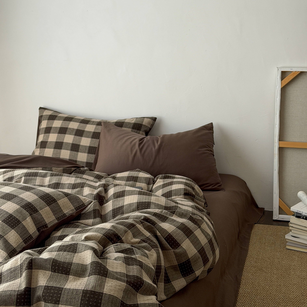 91家纺网 家纺一手货源 找家纺 蜜宿 2026新款全棉纯棉提花四件套-柏柏星光 柏柏星光-可可棕（枕套同色）