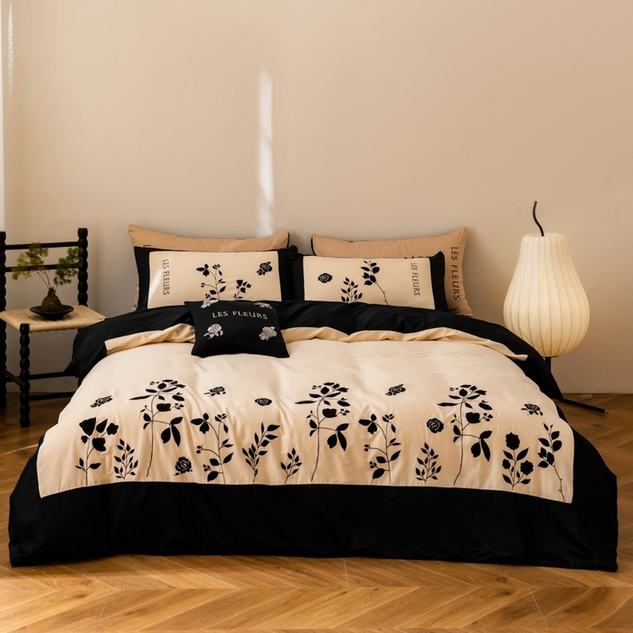 91家纺网 家纺一手货源 找家纺 （总）波比可可 2026新款50s长绒棉纯棉全棉居家轻奢四件套-款式二