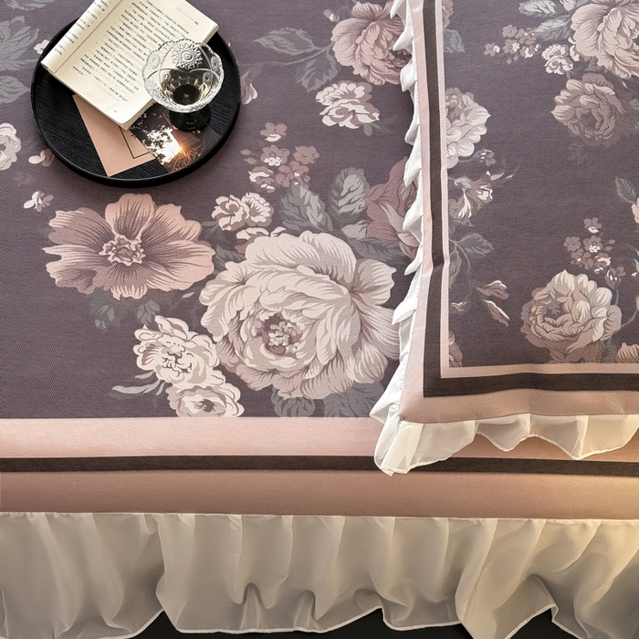 91家纺网 家纺一手货源 找家纺 懒猫家纺 2026新款高精密冰丝雪纺床裙凉席 阑夜