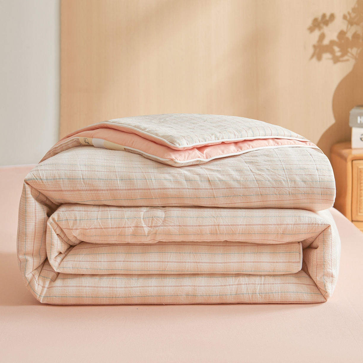 91家纺网 家纺一手货源 找家纺 （总）金喜 2026新款A类全棉色织水洗棉夏被夏凉被