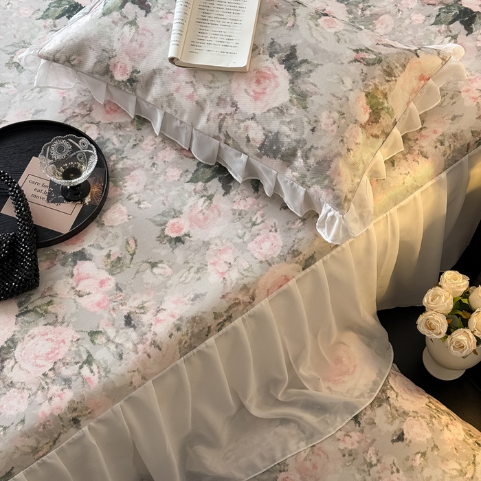 91家纺网 家纺一手货源 找家纺 懒猫家纺 2026新款高精密冰丝雪纺床裙凉席 玉瑾