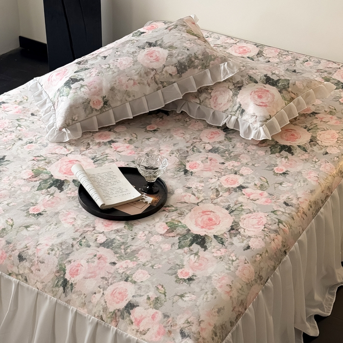 91家纺网 家纺一手货源 找家纺 懒猫家纺 2026新款高精密冰丝雪纺床裙凉席 玉瑾