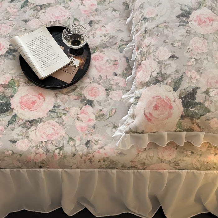 91家纺网 家纺一手货源 找家纺 懒猫家纺 2026新款高精密冰丝雪纺床裙凉席 玉瑾