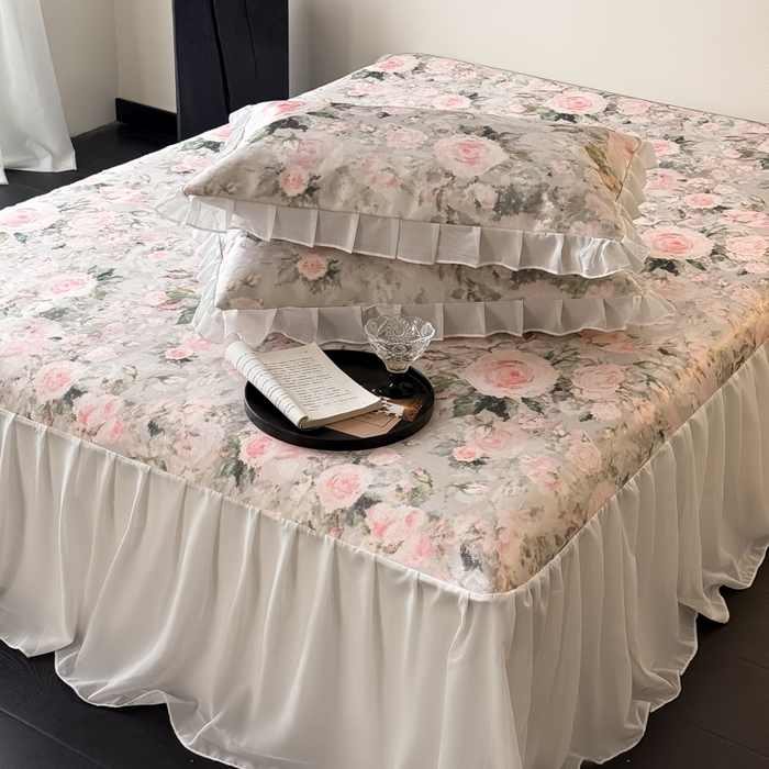 91家纺网 家纺一手货源 找家纺 懒猫家纺 2026新款高精密冰丝雪纺床裙凉席 玉瑾