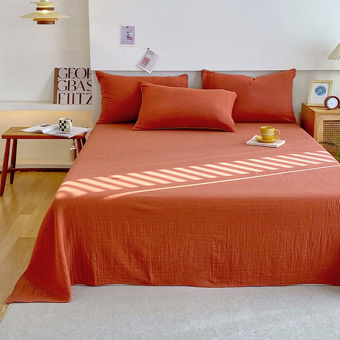 91家纺网 家纺一手货源 找家纺 春皖家纺 2026新款全棉纯棉拉链款双层纱四件套 夏洛克绿