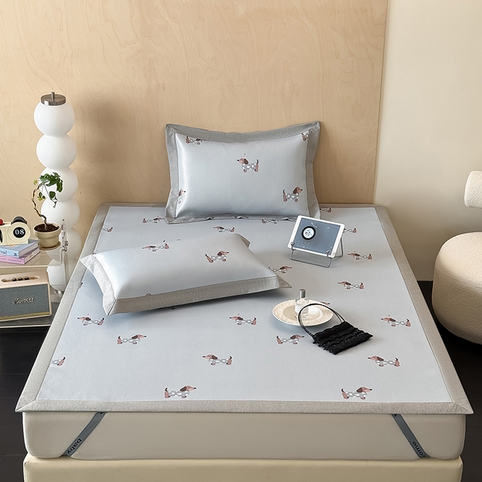 91家纺网 家纺一手货源 找家纺 （总）懒猫家纺 2026新款高精密冰丝抗菌防螨床席床笠凉席