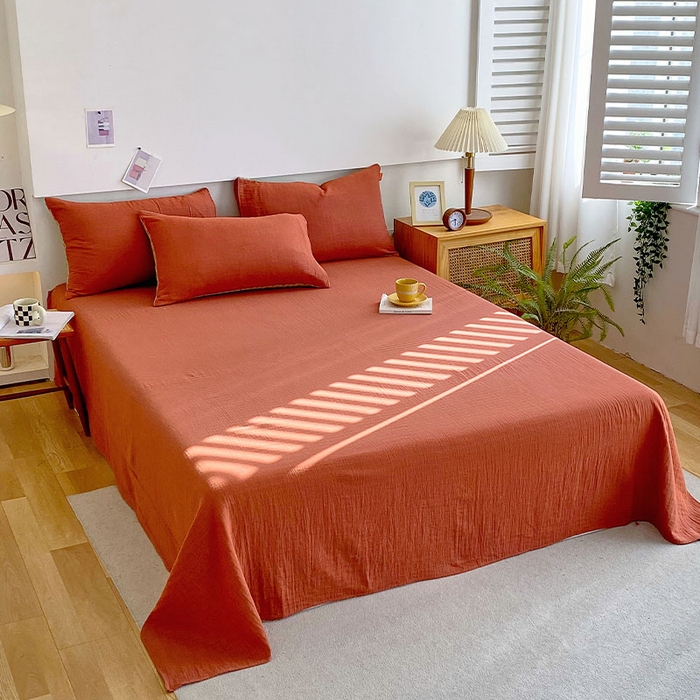 91家纺网 家纺一手货源 找家纺 春皖家纺 2026新款全棉纯棉拉链款双层纱四件套 夏洛克绿