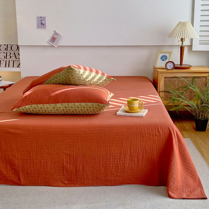 91家纺网 家纺一手货源 找家纺 春皖家纺 2026新款全棉纯棉拉链款双层纱四件套 夏洛克绿