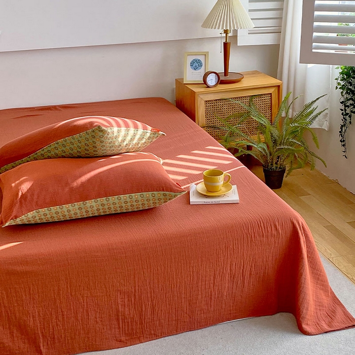 91家纺网 家纺一手货源 找家纺 春皖家纺 2026新款全棉纯棉拉链款双层纱四件套 夏洛克绿